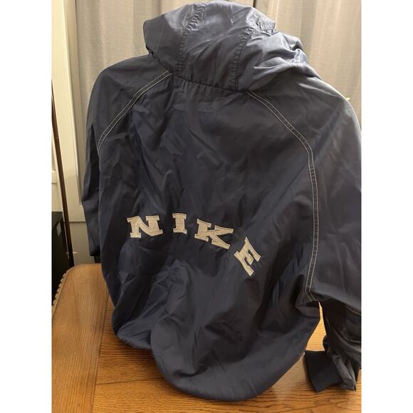 Vintage 1990s Nike Jacket Lined Windbreaker Navy Blue Logo Sz XL Embroidered - Picture 5 of 10